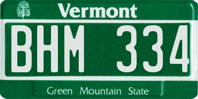 VT license plate BHM334