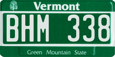 VT license plate BHM338