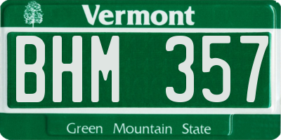 VT license plate BHM357