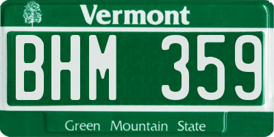 VT license plate BHM359