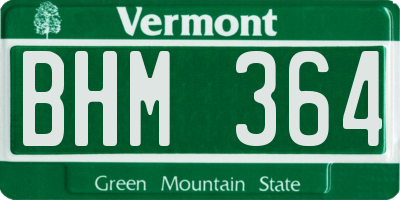 VT license plate BHM364