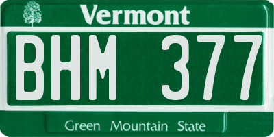 VT license plate BHM377
