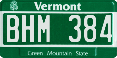 VT license plate BHM384