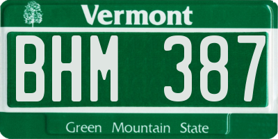 VT license plate BHM387