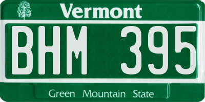 VT license plate BHM395