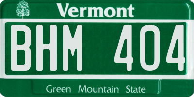 VT license plate BHM404
