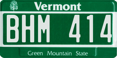 VT license plate BHM414
