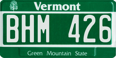 VT license plate BHM426