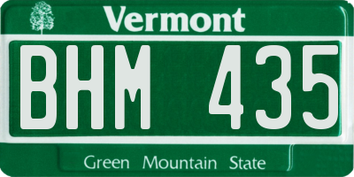 VT license plate BHM435