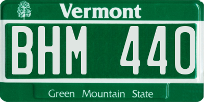VT license plate BHM440