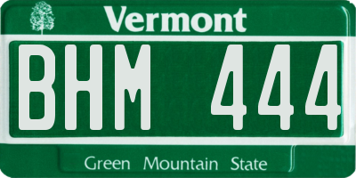 VT license plate BHM444