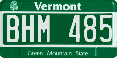 VT license plate BHM485