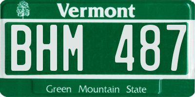 VT license plate BHM487