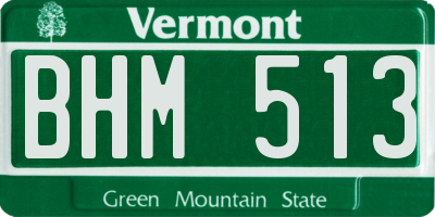 VT license plate BHM513