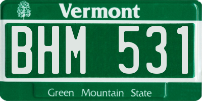 VT license plate BHM531
