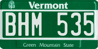 VT license plate BHM535
