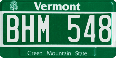 VT license plate BHM548