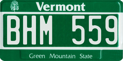 VT license plate BHM559