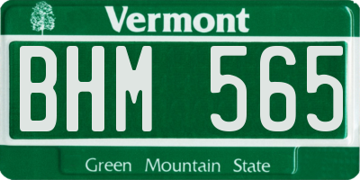 VT license plate BHM565