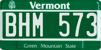 VT license plate BHM573