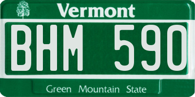 VT license plate BHM590