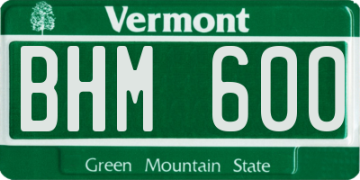 VT license plate BHM600