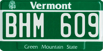 VT license plate BHM609