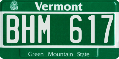 VT license plate BHM617