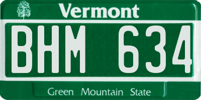 VT license plate BHM634