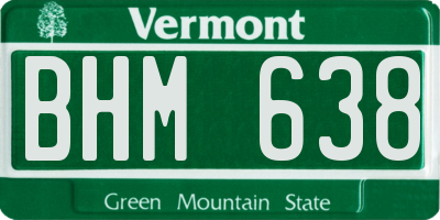 VT license plate BHM638