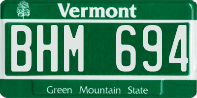 VT license plate BHM694