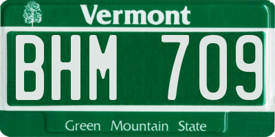 VT license plate BHM709
