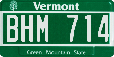 VT license plate BHM714