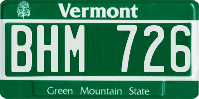 VT license plate BHM726