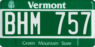 VT license plate BHM757