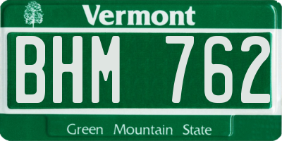 VT license plate BHM762