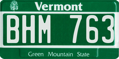 VT license plate BHM763