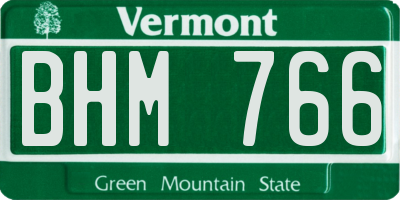 VT license plate BHM766