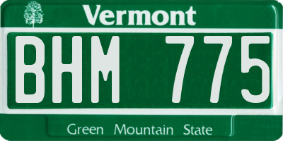 VT license plate BHM775