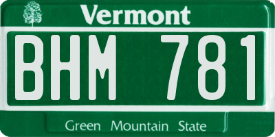 VT license plate BHM781