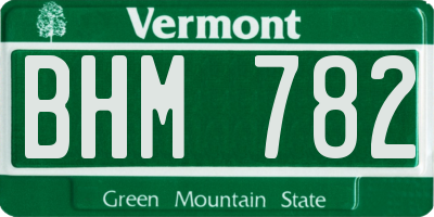 VT license plate BHM782