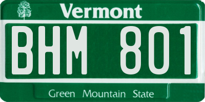 VT license plate BHM801