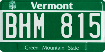 VT license plate BHM815