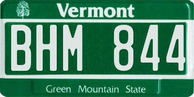 VT license plate BHM844