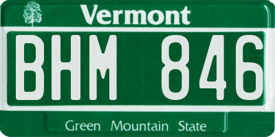 VT license plate BHM846