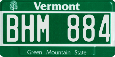 VT license plate BHM884