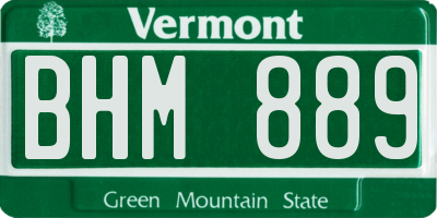 VT license plate BHM889