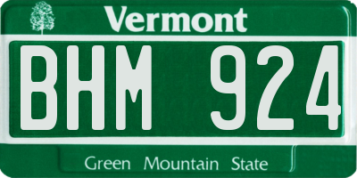 VT license plate BHM924