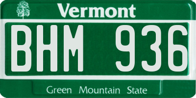 VT license plate BHM936