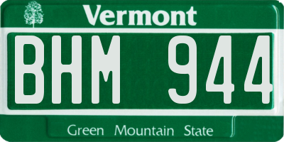 VT license plate BHM944